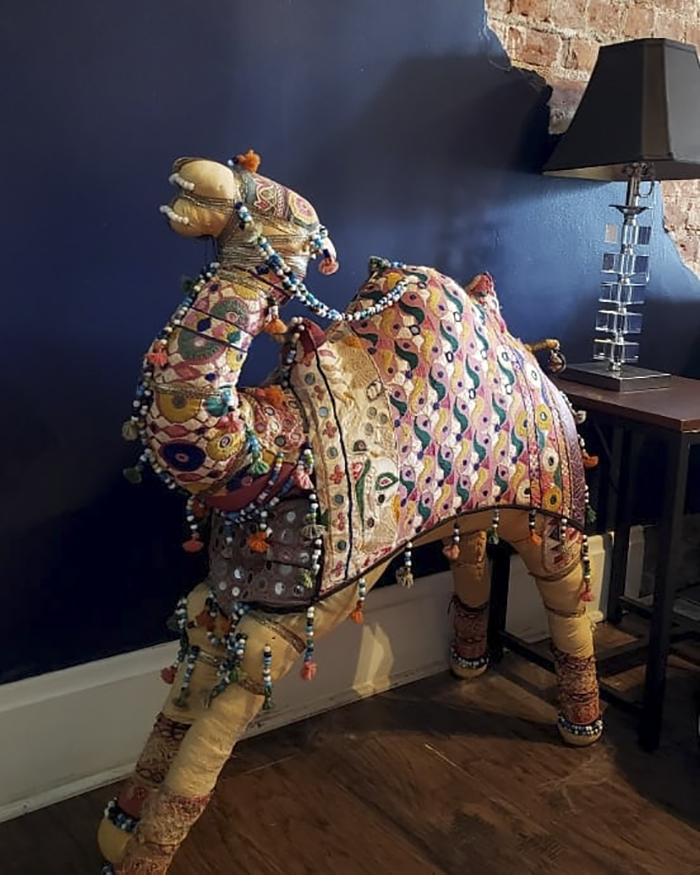 Bought This Large Stuffed Camel Today For $10 At A Yard Sale. I Love It So Much I'm Looking For Name Suggestions. The White Bead Teeth Are My Favorite Detail