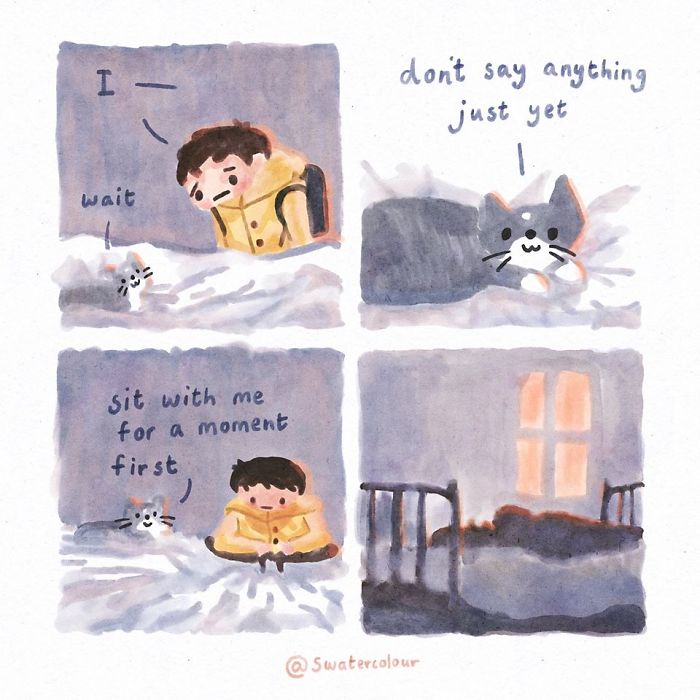 Watercolour-Artist-Cat-Comics