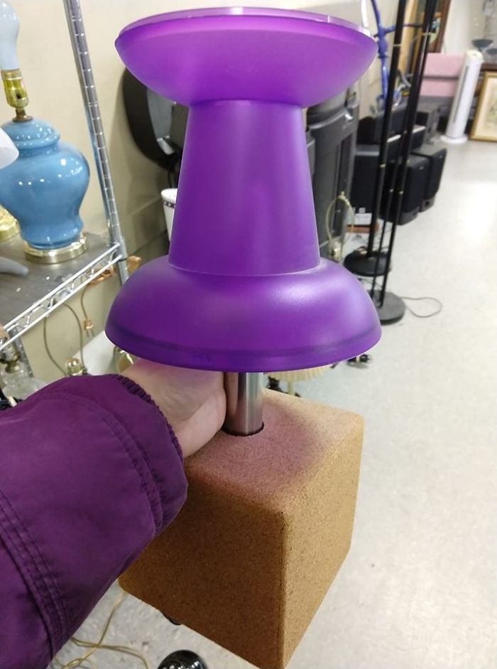 Saw This At Goodwill And It's Just The Most Unique Lamp! To Turn It On Off, You Push Down On It!