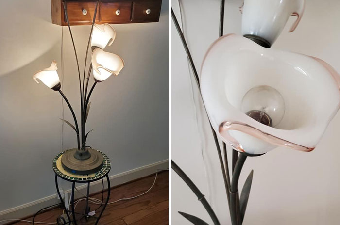 I Am In Love With This Lamp! It Has A Full Range Dimmer Knob. Found At A Yard Sale For $5!