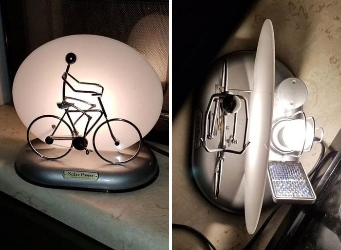 I Found This Solar Powered Bike/Lamp At Goodwill. The Design Is By Ishiguro. Of Course It Came Home With Me, Too Cool. Yes I Must Play "Bicycle" By Queen While Enjoying Its Splendor