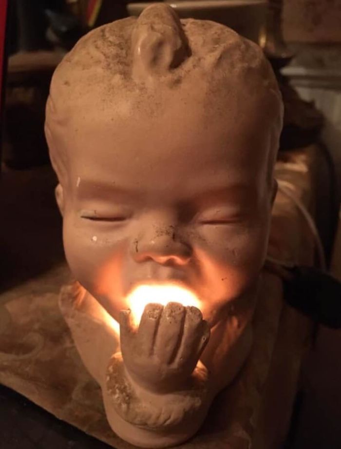 Vintage Doll Head Lamp I Think He Is Very Cool