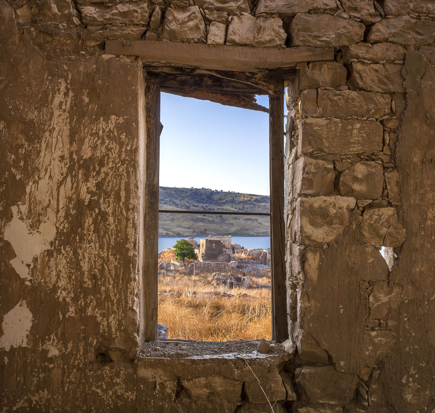 Foinikas Village In Cyprus Was Abandoned When The Valley Was Flooded Due To The Construction Of A Dam