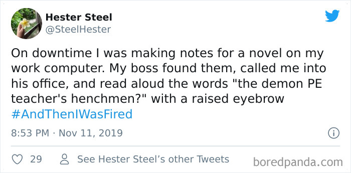 And Then I Was Fired Hashtag