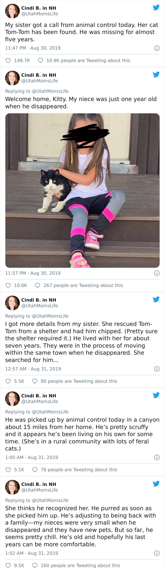 My Sister Got A Call From Animal Control Today. Her Cat Tom-Tom Has Been Found