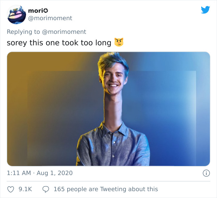 This Twitter User Lengthens Ninja's Neck After Every 20 Likes, Posts The Hilarious Result After Receiving 100k Likes This Twitter User Lengthens Ninja's Neck After Every 20 Likes, Posts The Hilarious Result After Receiving 100k Likes