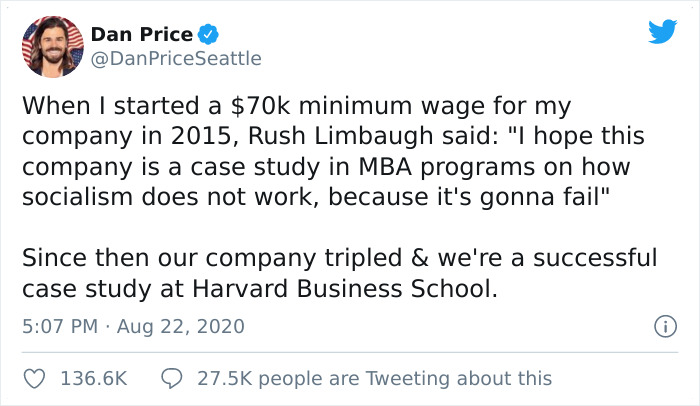 CEO Who Took $1M Paycut To Give All Employees $70K Minimum Salary In 2015 Explains How It Affected The Company CEO Who Took $1M Paycut To Give All Employees $70K Minimum Salary In 2015 Explains How It Affected The Company