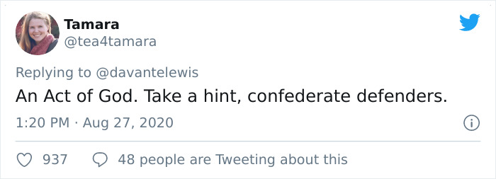 People Have Been Protesting This Confederate Statue For Months, Hurricane Laura Brought It Down In Seconds