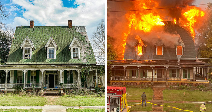 Our 13 Photos Of An Abandoned Georgian House That Was Renovated And Then Burnt By Lightning