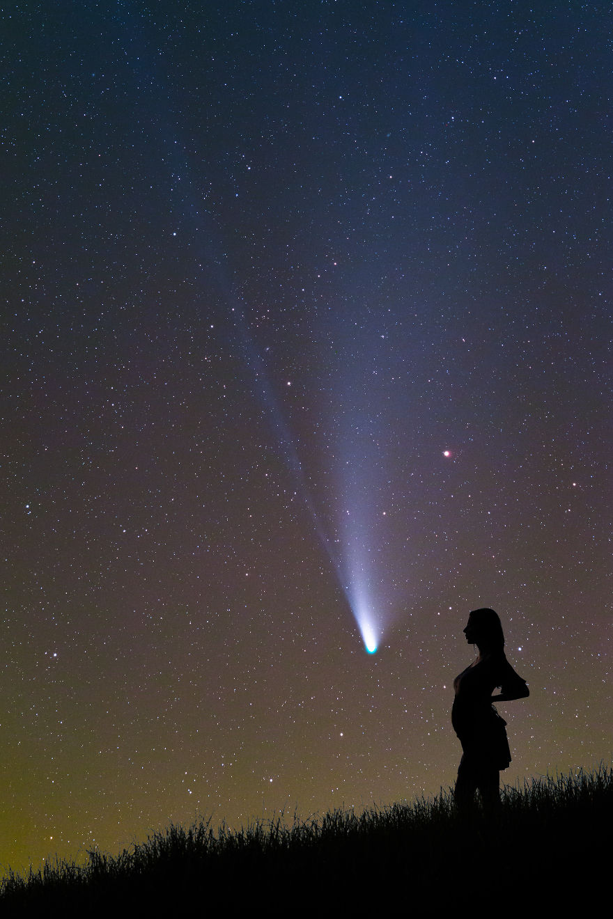 I Wanted To Capture My Fiancé During Our Pregnancy In My Night Sky Images, And I Finally Got The Chance During The Celestial Event Comet Neowise.
