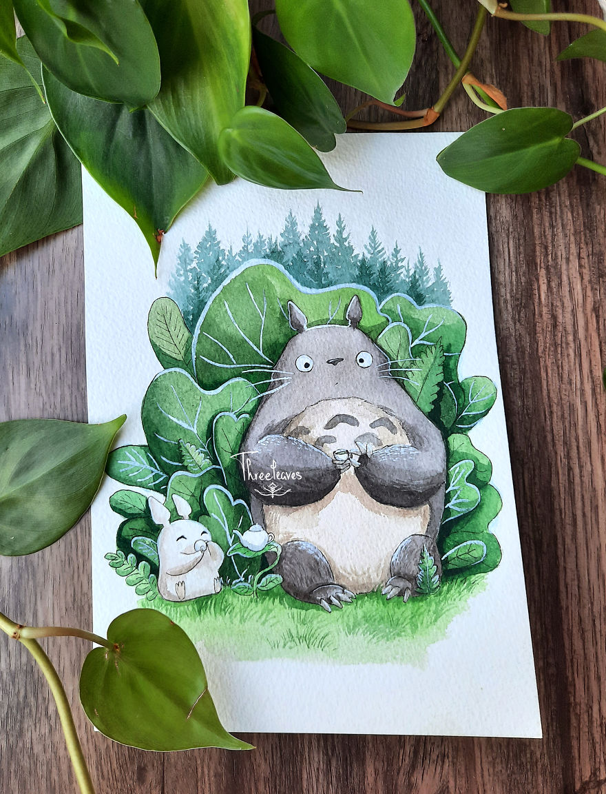 I Created 10 Paintings Of Ghibli Characters In Nature
