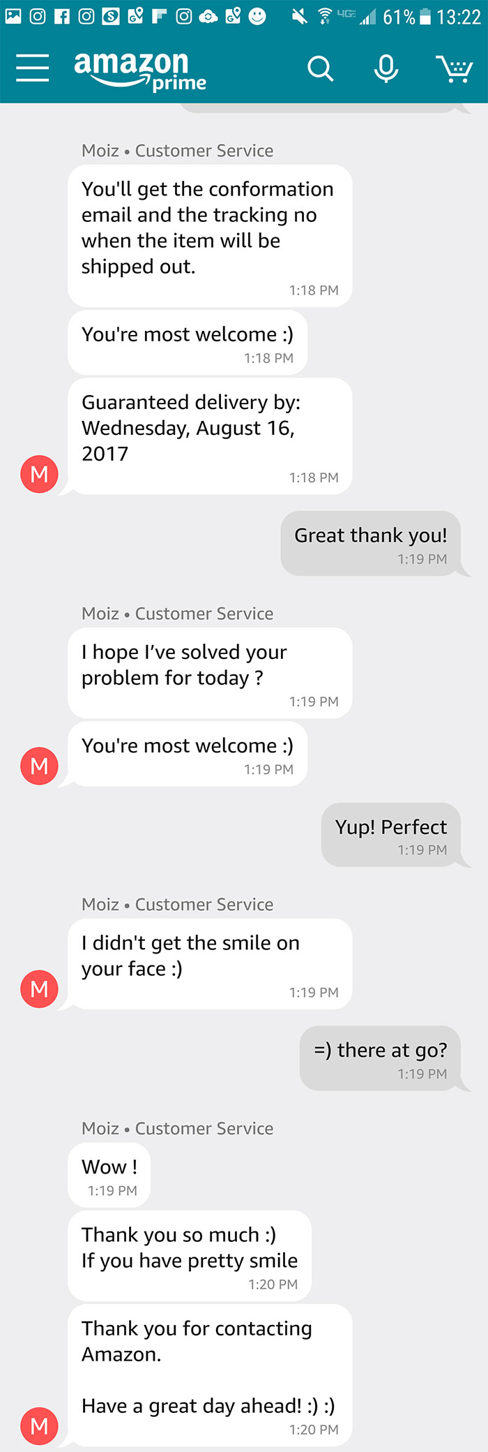 People Are Sharing Screenshots Of Amazon Employees Flirting With Them (14 Pics)