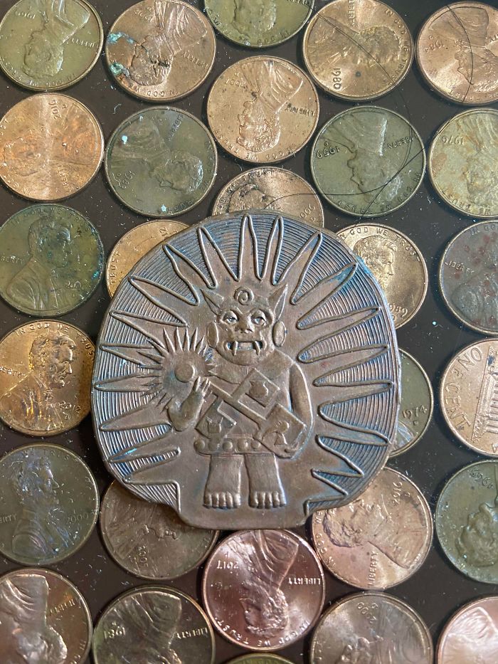 Found This In Grandpas Box Of Old Things. Might Be From Asia Because Of The 3rd Eye? Any Ideas?