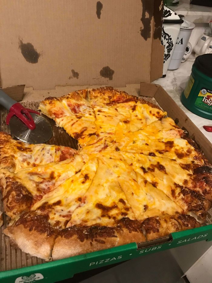 Asked For Two Times The Cheese On A Five Cheese Pizza