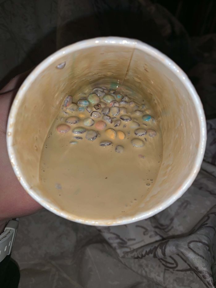 Asked For Extra M&M’s In My Mcflurry. I Think Half A Cupful Suffice