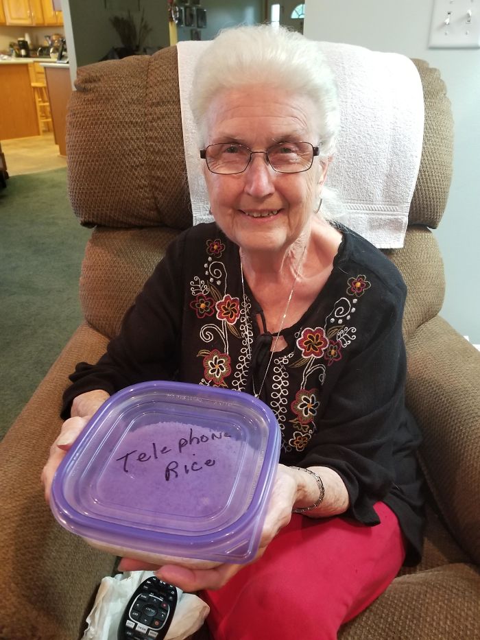 "Grandma, Do You Have Some Rice That I Can Put My Phone In? It Got Wet." - She Pulls This Out Of A Cabinet
