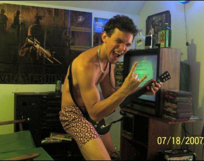 I Beat Guitar Hero On Expert And Felt The Need To Immortalize The Moment By Setting A Timer On My Camera
