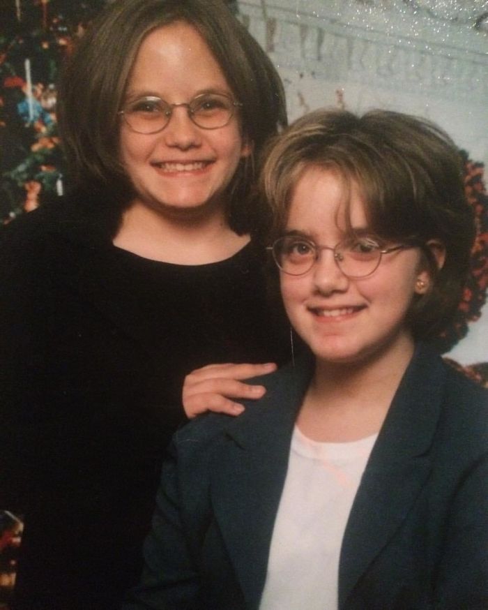 This Is Me And My Sister, Not Two Lesbians Taking A Loving Christmas Portrait. My Aunt Bought Us These Power Suits And The New Hair Do’s. We Got This Done For My Dads Christmas Present