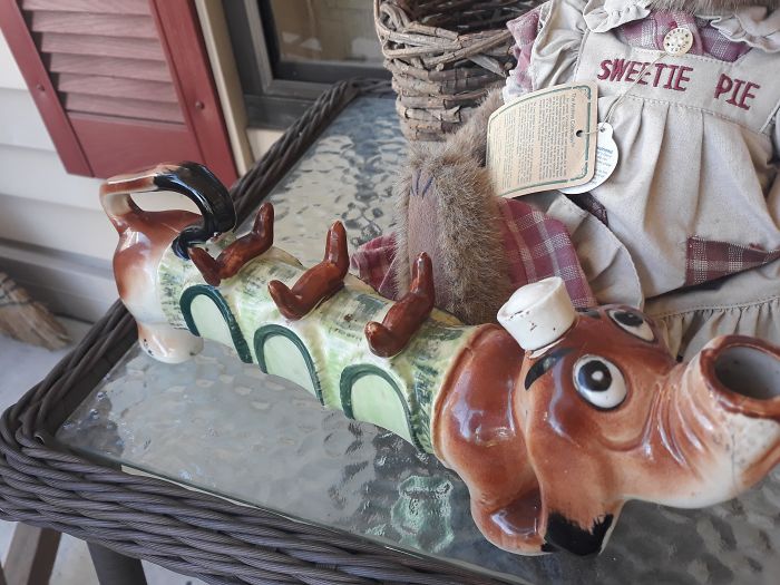 My Grandma Found This Weird Ceramic Dog In Her Yard