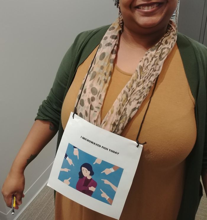 I Hate Having To Write Up My Employees Right Before The Holiday, So I Compromised And She Has To Wear This For The Rest Of The Afternoon