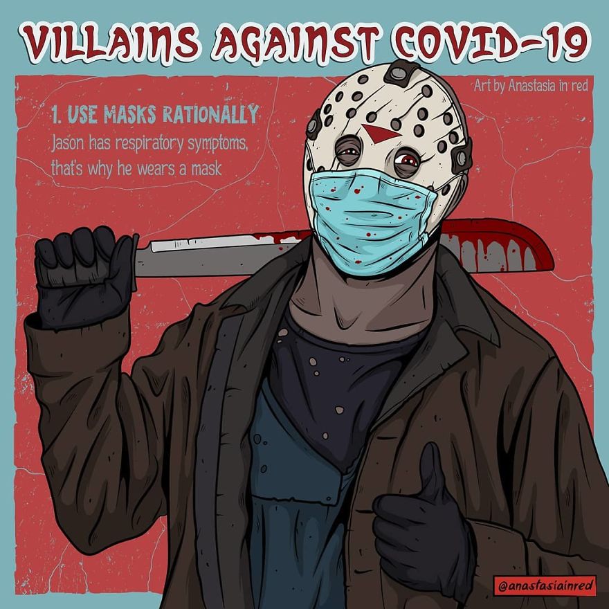 Artist Creates Humorous Illustrations Of Villains Giving Advice On The Fight Against COVID-19 (9 Pics) Artist Creates Humorous Illustrations Of Villains Giving Advice On The Fight Against COVID-19 (9 Pics)