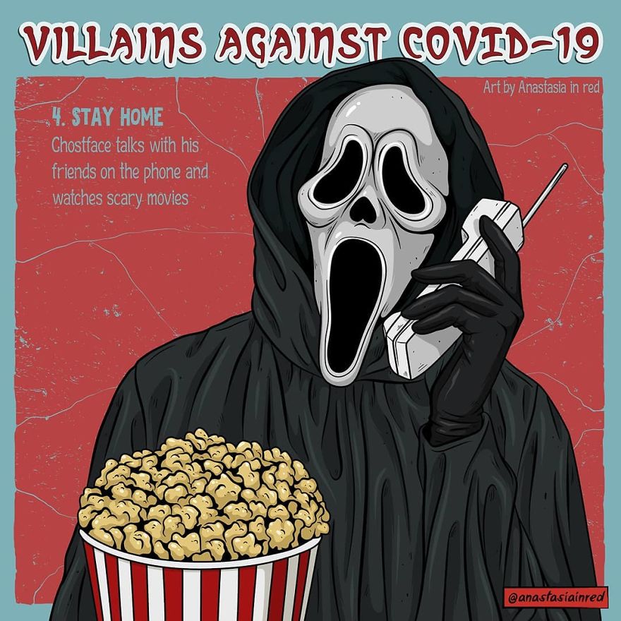 Artist Creates Humorous Illustrations Of Villains Giving Advice On The Fight Against COVID-19 (9 Pics)