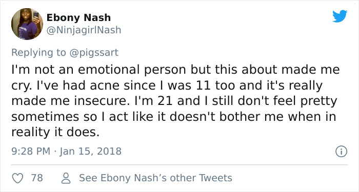 'I'm Sure I'd Feel The Same Way If I Was A Skinny White Girl': Person Attacks A Girl With Acne, Gets Put In Their Place Immediately 'I'm Sure I'd Feel The Same Way If I Was A Skinny White Girl': Person Attacks A Girl With Acne, Gets Put In Their Place Immediately