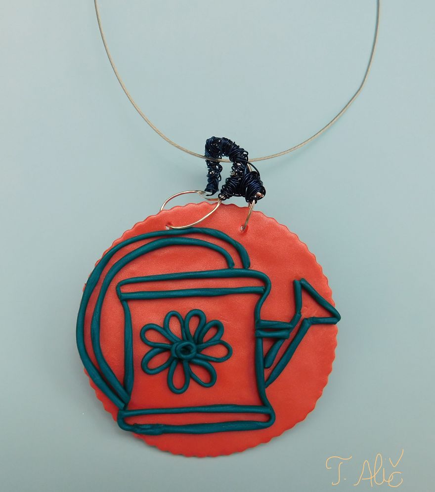 Handmade Necklace: Watering Can