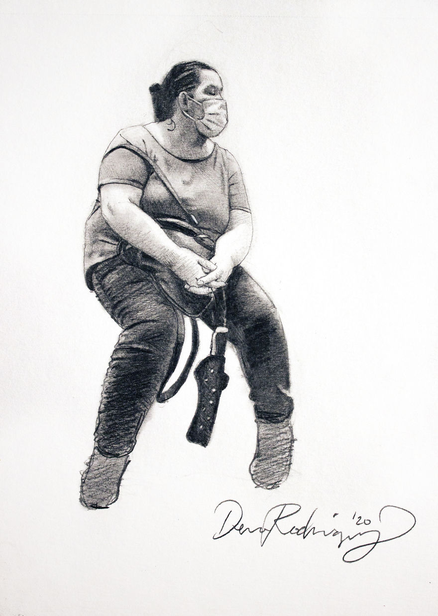 New Yorker Draws Sketches Of Masked Strangers On The Subway, Captures The Spirit Of The Times