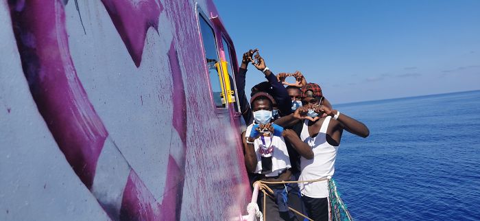 Banksy Sponsored Rescue Boat To Help Refugees Crossing The Mediterranean