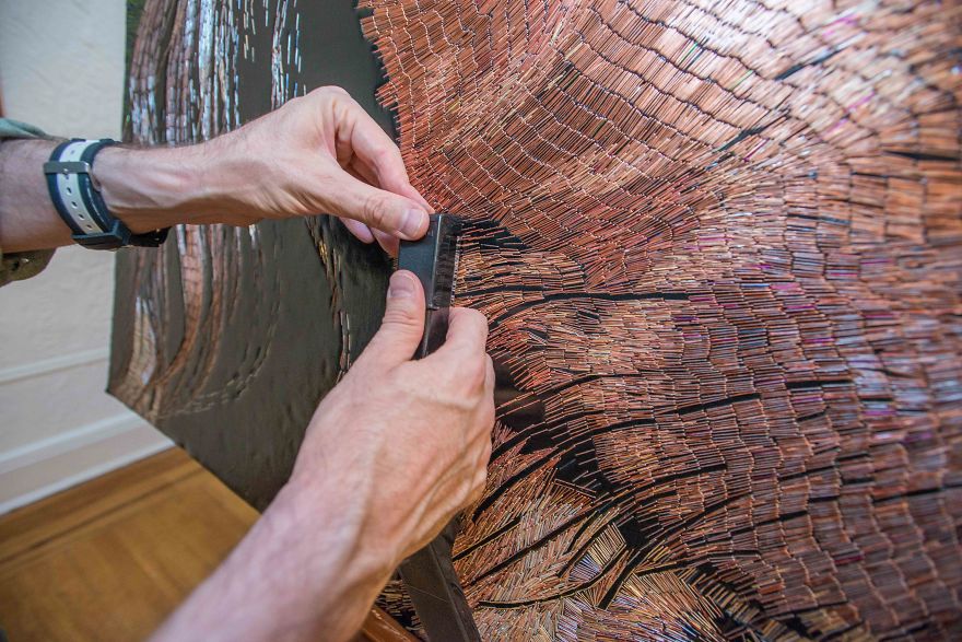 I Used 75,738 Staples To Create A Portrait Of The Family Dog.