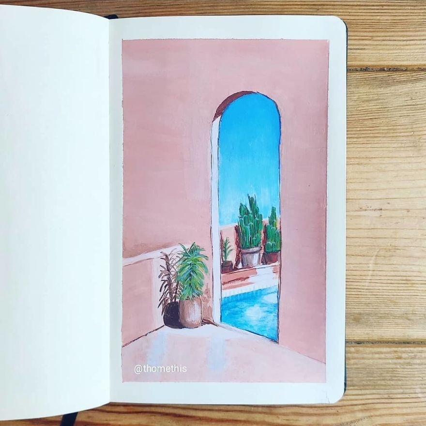 Painting-100-Days-Challenge-With-Gouache-Thomethis