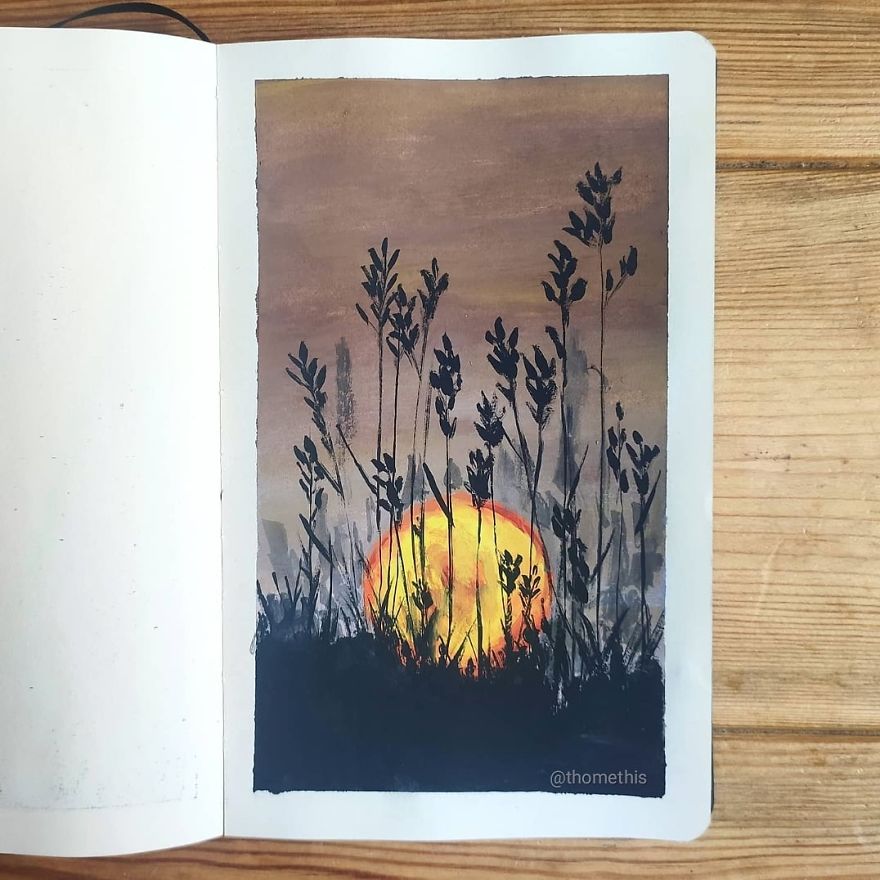 Painting-100-Days-Challenge-With-Gouache-Thomethis