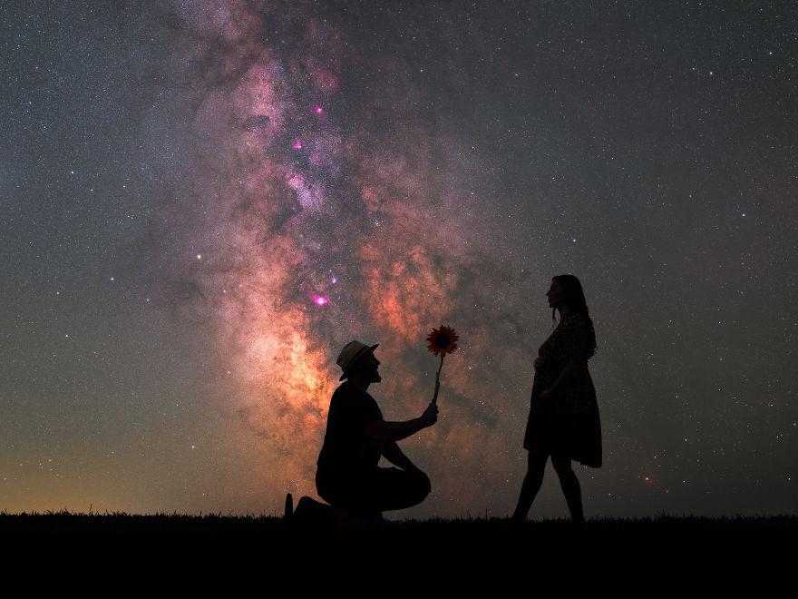 I Wanted To Capture My Fiancé During Our Pregnancy In My Night Sky Images, And I Finally Got The Chance During The Celestial Event Comet Neowise.