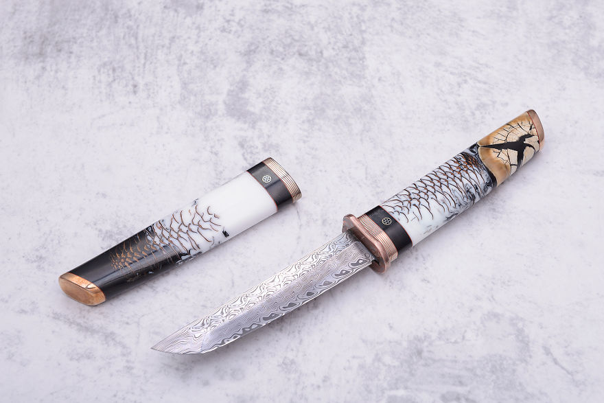 Russian Craftsman Creates Knives Using Buckwheat And Mammoth Teeth (12 Pics)