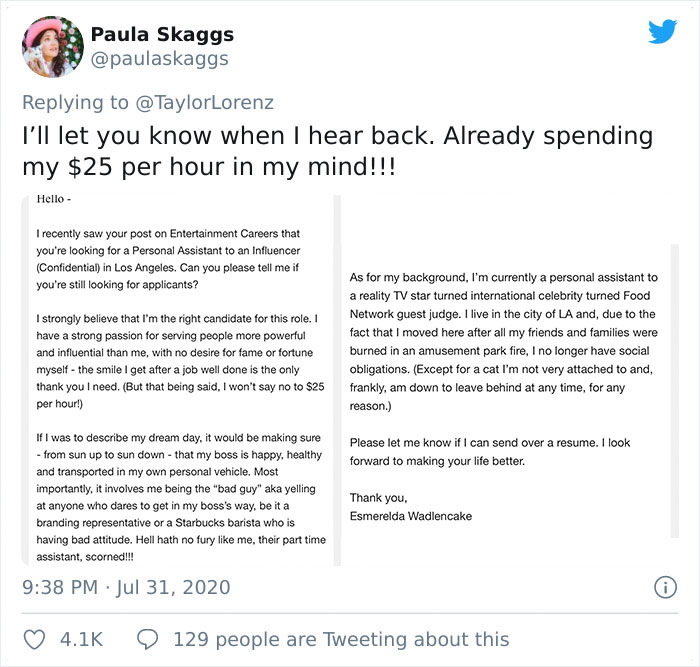 People Are Roasting This Insane Personal Assistant Job Ad Posted By Famous LA Influencer