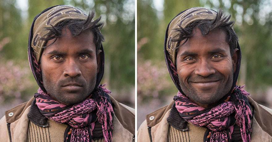 Photographer For 7 Years Shows How A Smile Can Transform A Person