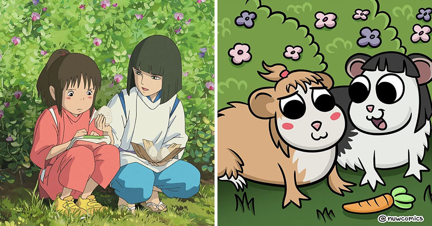 My Guinea Pig Was The Guinea Pig Of My Attempt At Redrawing 9 Studio Ghibli Characters