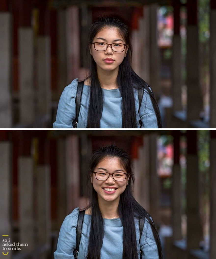 Photographer For 7 Years Shows How A Smile Can Transform A Person