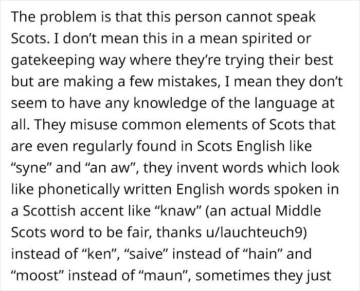 Scottish People Are Enraged After Finding Out That A Large Part Of Scots Wikipedia Is Written By An American Teen Using A Fake Scottish "Accent" Scottish People Are Enraged After Finding Out That A Large Part Of Scots Wikipedia Is Written By An American Teen Using A Fake Scottish "Accent"
