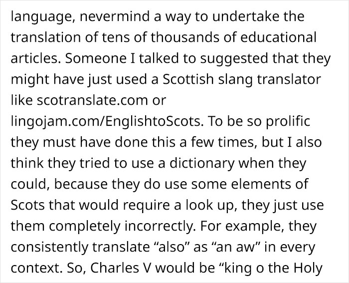 Scottish People Are Enraged After Finding Out That A Large Part Of Scots Wikipedia Is Written By An American Teen Using A Fake Scottish "Accent" Scottish People Are Enraged After Finding Out That A Large Part Of Scots Wikipedia Is Written By An American Teen Using A Fake Scottish "Accent"