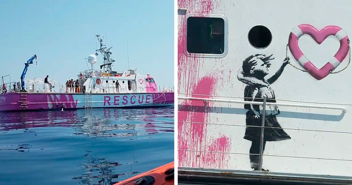 Banksy Sponsored Rescue Boat To Help Refugees Crossing The Mediterranean