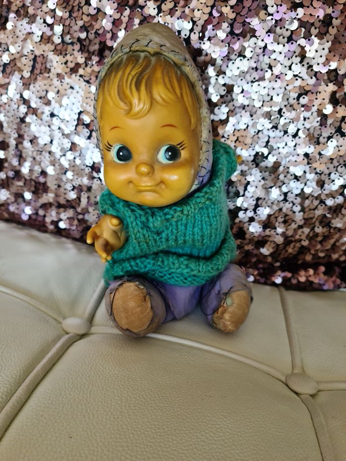 Duimelotje.....almost 45 Years Old. Knitted The Sweater Myself When I Was About 6 Years Old