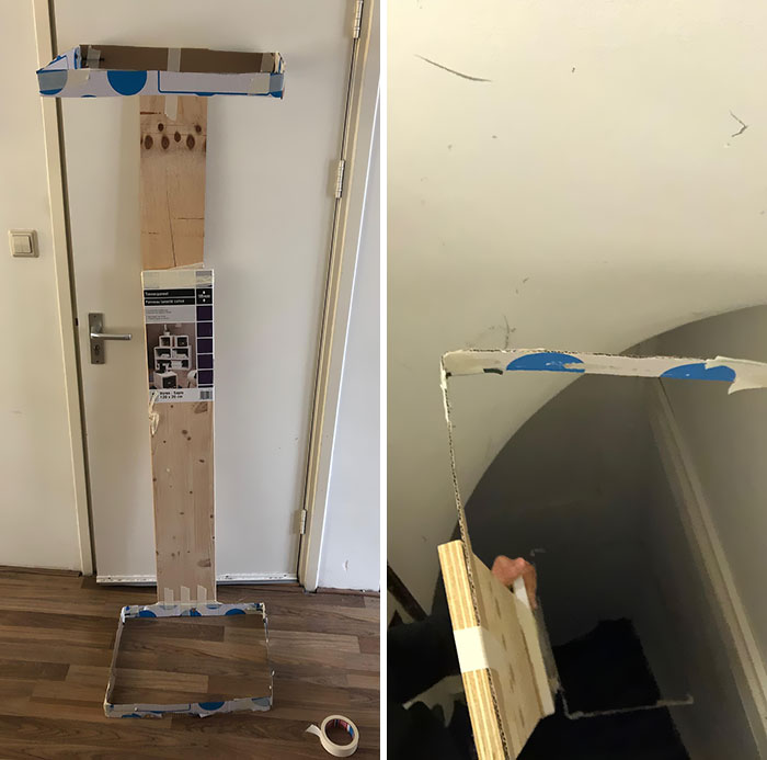 I Built A “Replica” Of A Solid Piece Of Furniture I Wanted To Order To See If It Was Going To Fit Through The Narrow And Weirdly Shaped Staircase In My Building. It Doesn’t Fit