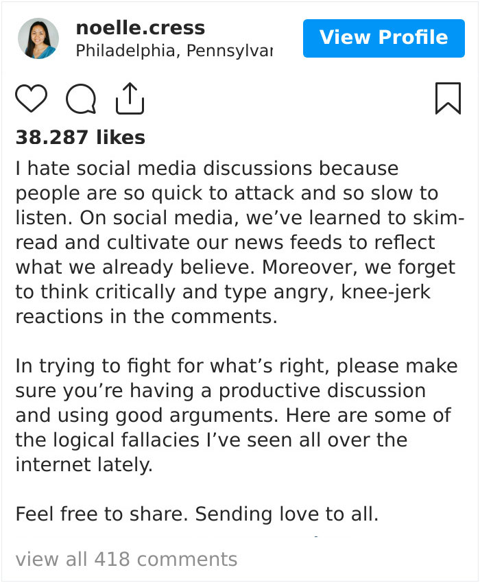 Woman Shows Examples Of 5 Common Logical Fallacies Being Used Against The Black Lives Matter Movement Woman Shows Examples Of 5 Common Logical Fallacies Being Used Against The Black Lives Matter Movement