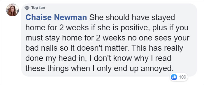 Woman Infected With Coronavirus Breaks Quarantine For Manicure Because She Needs Her Nails Done "Soooooo Bad" Woman Infected With Coronavirus Breaks Quarantine For Manicure Because She Needs Her Nails Done "Soooooo Bad"