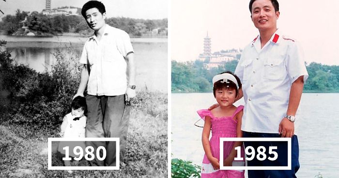 This Dad And Daughter Have Been Taking Yearly Pics At The Same Spot For 40 Years, And The Pics Show How Time Flies