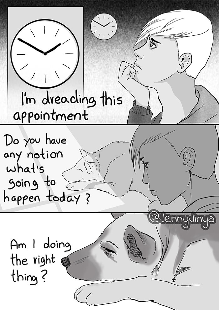 Artist Who Made People Cry With Her Grim Reaper Animal Comics Is Back, And This Time It’s About Seeing Your Dog Being Put To Sleep