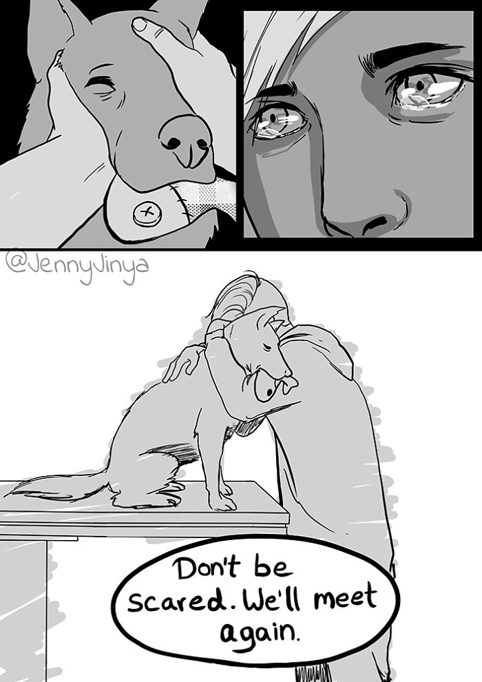 Artist Who Made People Cry With Her Grim Reaper Animal Comics Is Back, And This Time It’s About Seeing Your Dog Being Put To Sleep