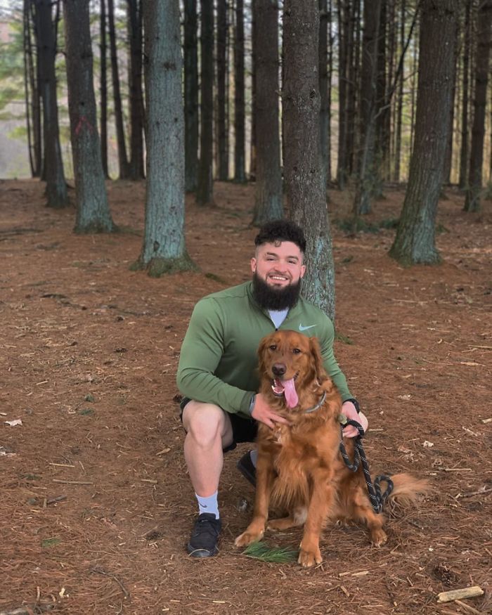 This Dog Shows His Dad How Proud He Is Of His Stick Collection